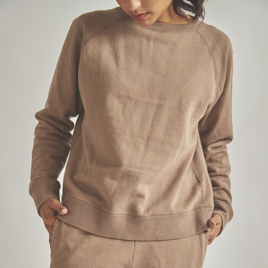 Organic Cotton French Terry Crew Sweat（Brown / ブラウン）