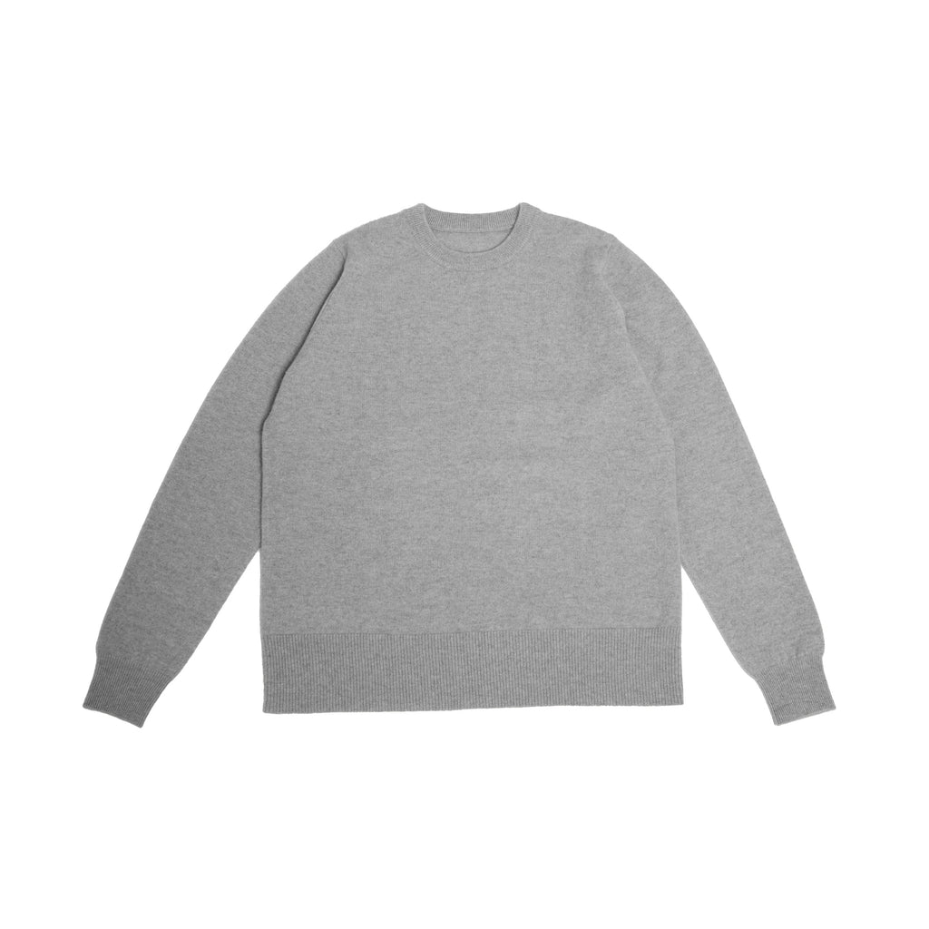 Cashmare100 Smooth Crew Neck Knit（Oxford Gray / ライトグレー）